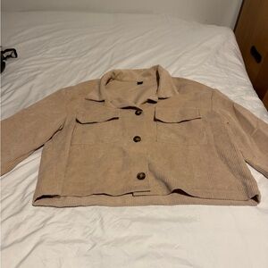 SHEIN Tan Corduroy Utility Jacket